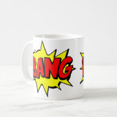 Comic Pop Art Yellow Red BANG Novelty Funny Koffiemok (Voorkant links)