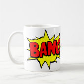 Comic Pop Art Yellow Red BANG Novelty Funny Koffiemok (Links)