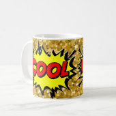 Comic Pop Art Yellow Red COOL Novelty Funny Coffee Koffiemok (Voorkant links)