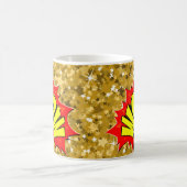 Comic Pop Art Yellow Red WOW Novelty Funny Coffee Koffiemok (Center)