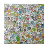 Comic Popart Doodle Tegeltje (Voorkant)