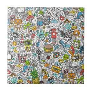 Comic Popart Doodle Tegeltje