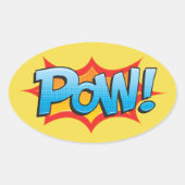 Comic Pow. Ovale Sticker (Voorkant)