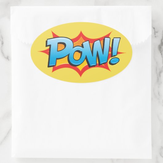 Comic Pow. Ovale Sticker (Tas)