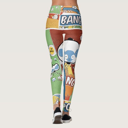 Comic Print-Patterned Women's Leggings (Achterkant)