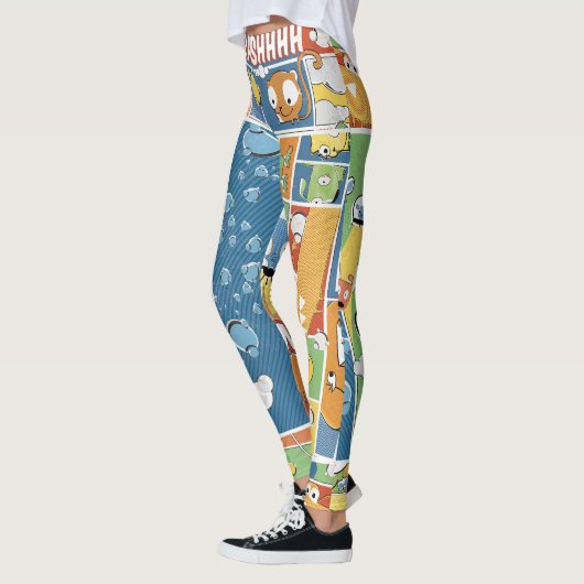 Comic Print-Patterned Women's Leggings (Links)