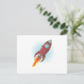 Comic Rakete Raumschiff Weltall Flugkörper Briefkaart (Staand voorkant)