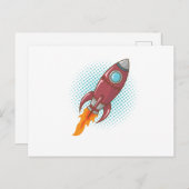 Comic Rakete Raumschiff Weltall Flugkörper Briefkaart (Voorkant / Achterkant)