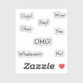 Comic Reaction Words | Funny Minimal Typography Sticker (Vel)
