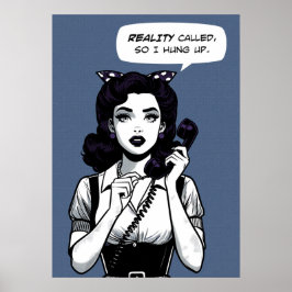 Comic reality call opgehangen poster