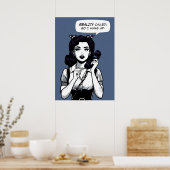 Comic reality call opgehangen poster (Keuken)