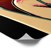 Comic Retro Pinup Meisje met een Cocktail Poster (Hoek)