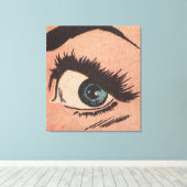 Comic Roy Lichtenstein Stijl Blauw Oog Canvas Afdruk (Insitu (Houten vloer))