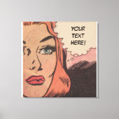 Comic Roy Lichtenstein Stijl Redhead Canvas Afdruk (Voorkant)