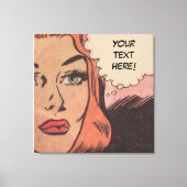Comic Roy Lichtenstein Stijl Redhead Canvas Afdruk (Voorkant)