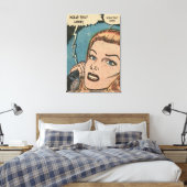Comic Roy Lichtenstein Stijl Redhead op de telefoo Canvas Afdruk (Insitu (Slaapkamer))