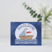 Comic Sailing Boat Briefkaart (Staand voorkant)