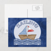 Comic Sailing Boat Briefkaart (Voorkant / Achterkant)