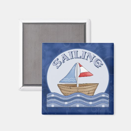 Comic Sailing Boat Magneet (Voorkant / Achterkant)