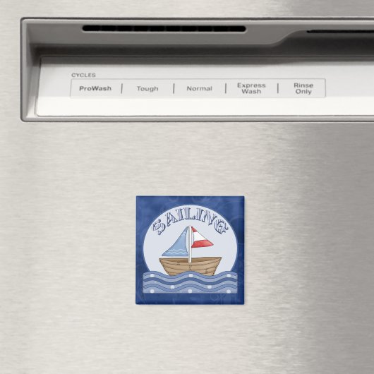 Comic Sailing Boat Magneet (Insitu (Vaatwasser))