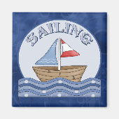 Comic Sailing Boat Magneet (Voorkant)