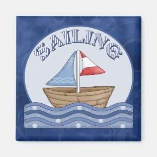 Comic Sailing Boat Magneet