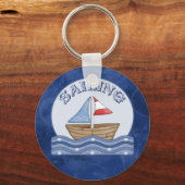 Comic Sailing Boat Sleutelhanger (Voorkant)