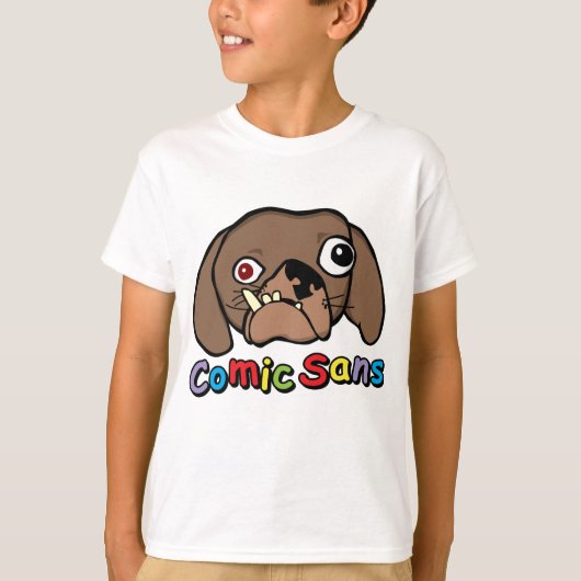 Comic Sans Dog T-shirt (Voorkant)