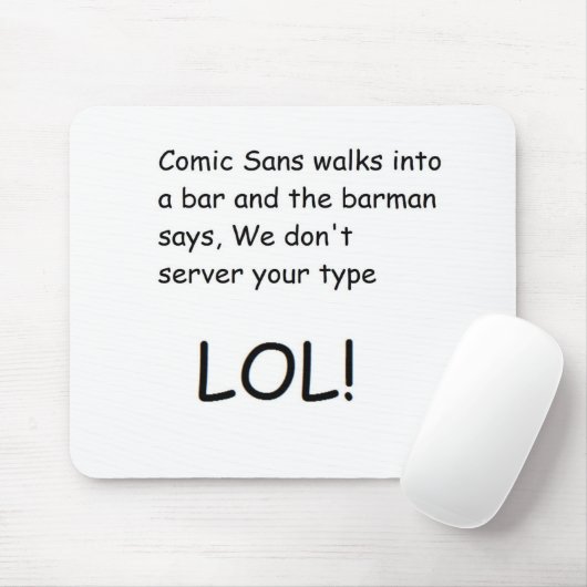 Comic Sans Mousepad Muismat (Met muis)