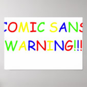 COMIC SANS WAARSCHUWING POSTER (Voorkant)