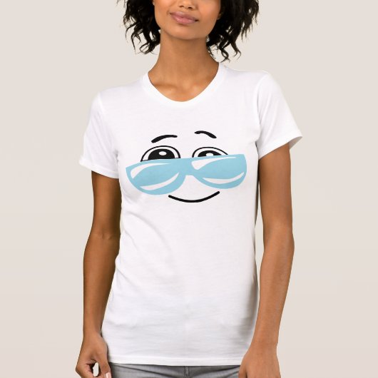 Comic Shades Smirk Emoticon T-shirt (Voorkant)
