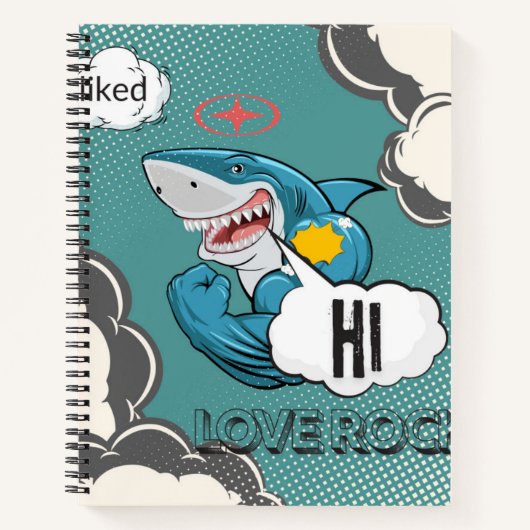 Comic Shark Notitieboek – Fierce, Funny & Full of (Voorkant)