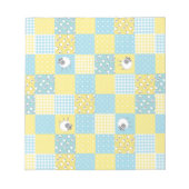 Comic Sheep, country-Style, Faux Patchwork-Notitie Notitieblok (Voorkant)