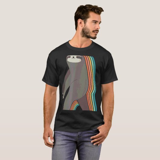 Comic Sleepwalker Sloth Rainbow T-shirt (Voorkant volledig)