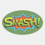 Comic Smash! Ovale Sticker (Voorkant)
