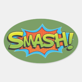 Comic Smash! Ovale Sticker