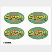 Comic Smash! Ovale Sticker (Vel)