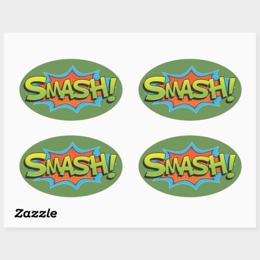Comic Smash! Ovale Sticker (Vel)
