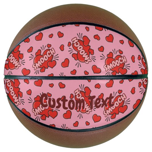 Comic Sound Effect Pattern Kissen Basketbal (Voorkant)