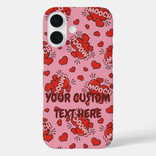 Comic Sound Effect Pattern Kissen iPhone 16 Hoesje