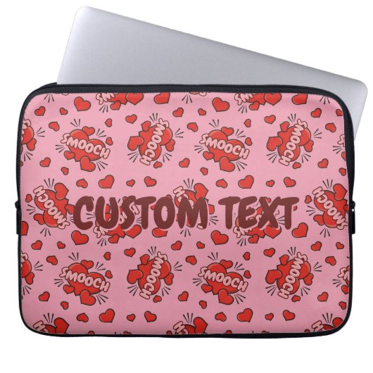 Comic Sound Effect Pattern Kissen Laptop Sleeve (Voorkant)
