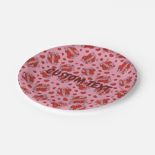 Comic Sound Effect Pattern Kissen Papieren Bordje (Gekanteld)