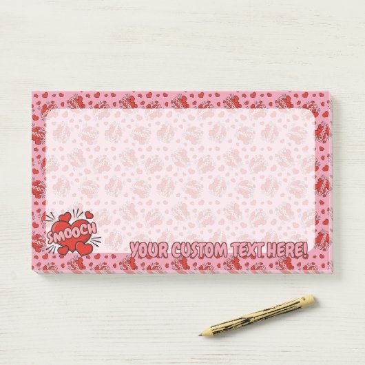 Comic Sound Effect Pattern Kissen Post-it® Notes (Op bureau)