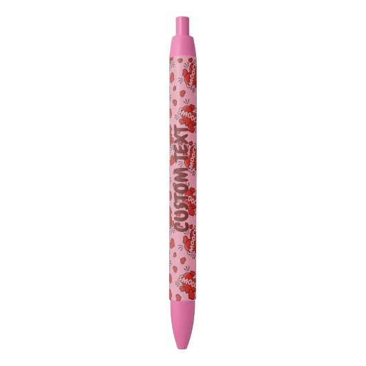 Comic Sound Effect Pattern Kissen Rode Inkt Pen (Voorkant Verticaal)