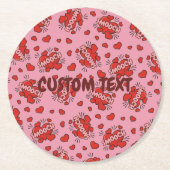 Comic Sound Effect Pattern Kissen Ronde Kartonnen Onderzetter (Voorkant)