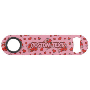 Comic Sound Effect Pattern Kissen Speed Flessenopener