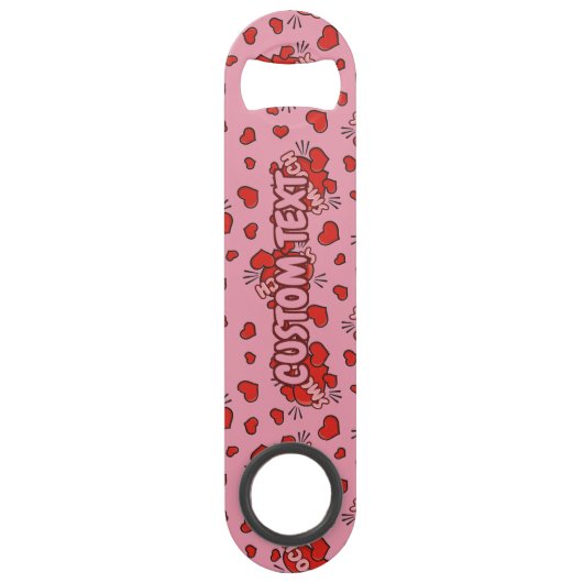 Comic Sound Effect Pattern Kissen Speed Flessenopener (Voorkant)