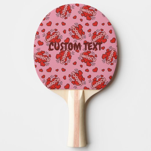 Comic Sound Effect Pattern Kissen Tafeltennisbatje (Voorkant)