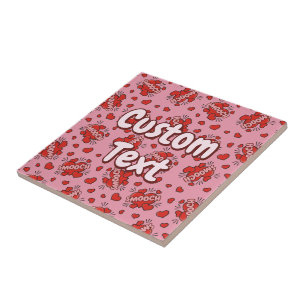 Comic Sound Effect Pattern Kissen Tegeltje