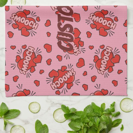 Comic Sound Effect Pattern Kissen Theedoek (Gevouwen)